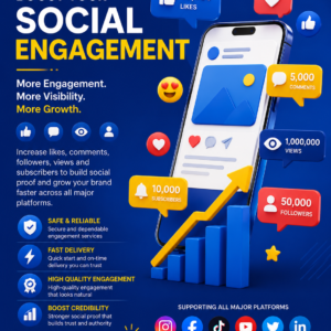 graphic promoting users to buy social media likes , followes, comments